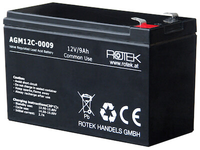 Wartungsfreie Bleisäure Batterie 12 V / 9 Ah, VRLA12-0009