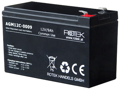 Wartungsfreie Bleisäure Batterie 12 V / 9 Ah, VRLA12-0009