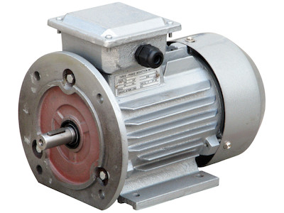 Drehstromasynchronmotor mit 0,55 kW, Schrägansicht Front