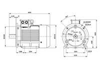 Abmessungen Drehstromasynchronmotor mit 15 kW