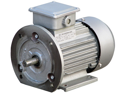 Drehstromasynchronmotor mit 0,37 kW, Schrägansicht Front