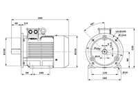 Abmessungen Drehstromasynchronmotor mit 0,37 kW
