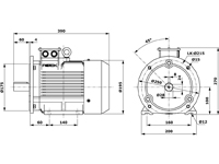 Drehstromasynchronmotor mit 3 kW, Abmessungen