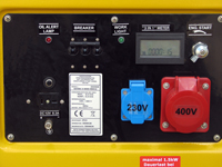 Stromerzeuger Rotek mit max. 6,0kVA 400V 50Hz, GD4SS-3-6000-EBWZ, Panel Detail