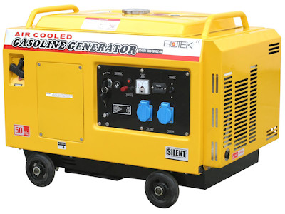 Stromerzeuger Rotek mit max. 6,0kVA 230V 50Hz, GG4SS-1A-6000-EBWZ, Schrägansicht