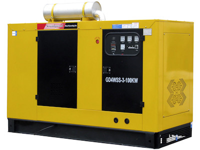 wassergekühlter Dieselstromerzeuger mit 100kW, GD4WSS-3-100kW-TD226B-6D-BL-SHORT,Schrägansicht