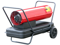 Rotek Heizkanone Öl-Direktheizer 50 kW 230V mit Thermostatoption, HO-50-230-T, Rückseite schräg