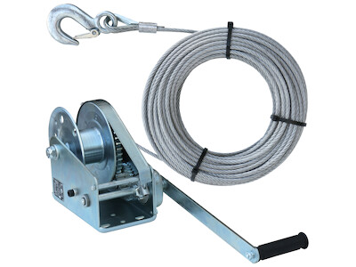 Konsolen-Seilwinde HW-A-1200 mit 20m langem Drahtseil - D5mm (7x19)