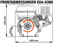 ROTEK EG4-0390-H, Maßzeichnung Front