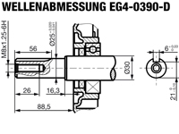 ROTEK EG4-0390-H, Maßzeichnung Welle