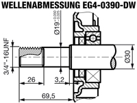 ROTEK EG4-0390-E, Maßzeichnung Motorwelle