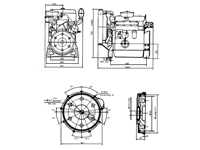 Abmessungen wassergekühlter 4-Zylinder 4-Takt Dieselmotor  mit 30 kW, ED4W4R-3260-E