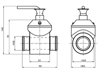 Maße Motorvorwärmung Wasserheizung Durchmesser 28mm 450 Watt 230V, THS-28