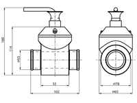 Maße Motorvorwärmung Wasserheizung Durchmesser 55mm 650 Watt 230V, THS-55