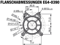 ROTEK EG4-0390-E, Maßzeichnung Flansch