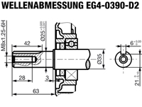 ROTEK EG4-0390-E, Maßzeichnung Motorwelle