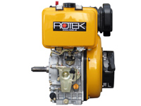 Rotek - ROTEK luftgekühlter 1-Zylinder 4-Takt 418ccm Dieselmotor, ED4-0418-E-KW25.4x88  Zylindrische Welle D:1 Zoll (25,4mm) Länge:88mm Elektrostartausführung mit  Lichtmaschine und Batterieladeeinheit