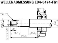 ED4-0474-5 Wellenabmessungen