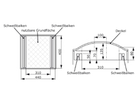 Vakuumiergerät Tischgerät mit 80 mm Kammertiefe, PM-VC-400-T, Abmessungen Kammer