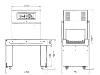 elektronisch geregelter System-Schrumpftunnel, PM-ST-P4525, Abmessungen