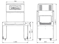 elektronisch geregelter System-Schrumpftunnel, PM-ST-P4525-C28, Abmessungen