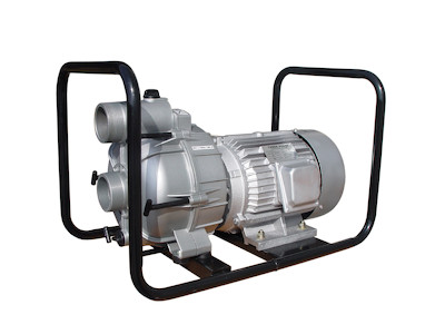 Kreiselpumpe mit Aluminium Pumpenkörper und Elektromotor mit 800l/min Fördermenge,  Schrägansicht
