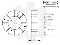 Spulenabmessung B300/K300 Korbspule