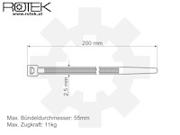 Kabelbinder schwarz 200x2,5