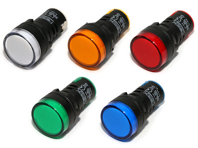 ABS Chrom PEREL 12VCFR LED Signalleuchte Rot/Blinkend 124009 12 VDC 