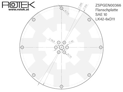 SAE Flanschplatte für SAE10 und Montagelochkreis 42mm