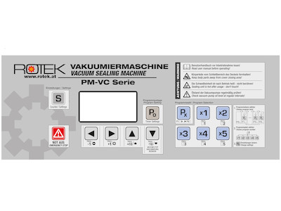 Panel Sticker / Frontplatten Aufkleber für Rotek VC-400/VC-600/VC-6002 Vakuumierer Serie